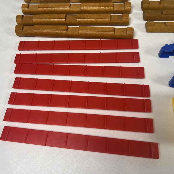 Lot Of 118 Clean Wooden Lincoln Logs And Roof Pieces For Building K'NEX 2014 - Picture 2 of 10
